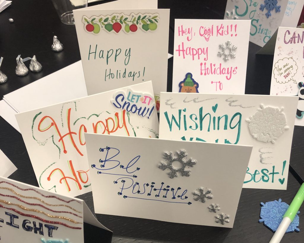 Luminary community crafts holiday cards for Cool Kids Campaign